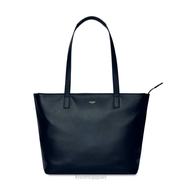 KNOMO ミニ マドックス レザー 13 インチ ラップトップ トートバッグ 6VZF28 ダークネイビーブレザー/シルバー金具 バッグ