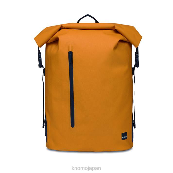 KNOMO マスタード クロムウェル 14'' |ロールトップラップトップバックパック 6VZF5 マスタード/ブラックのハードウェア バッグ