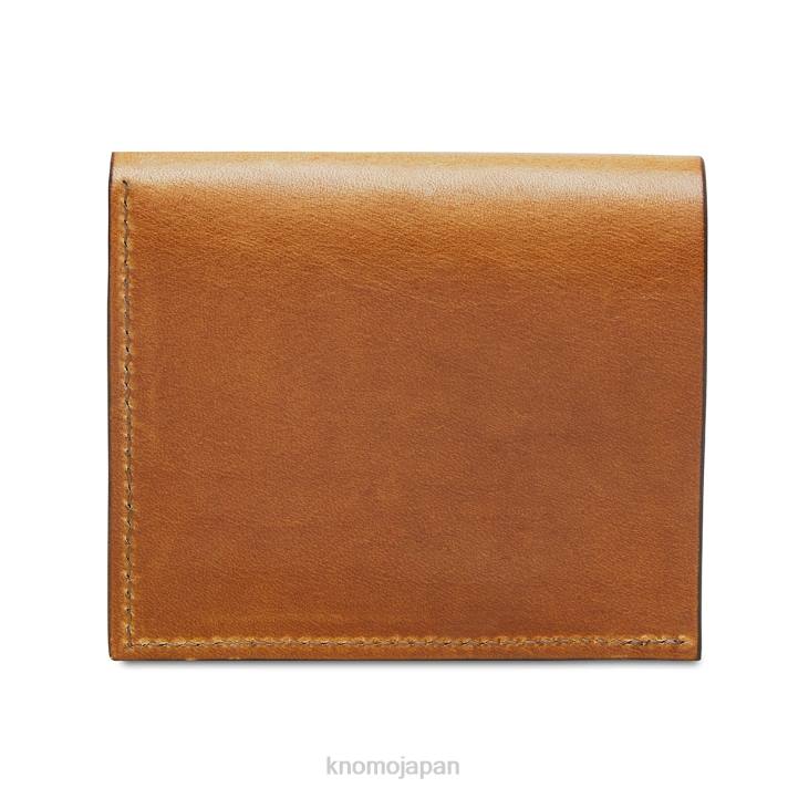 KNOMO スリムなタンレザーの財布 6VZF66 黄褐色 新しい森のコレクション