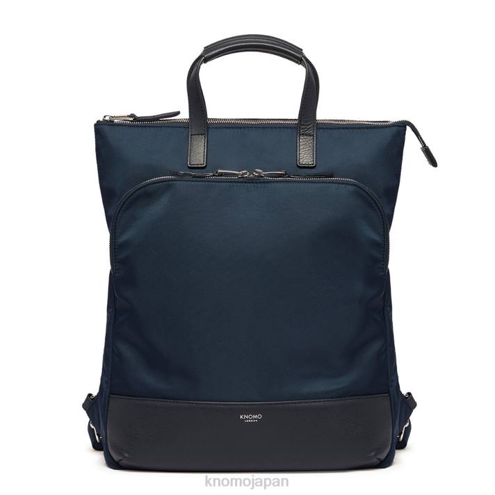 KNOMO harewood 15インチ ラップトップ トート バックパック 6VZF29 ダークネイビーブレザー/シルバー金具 バッグ
